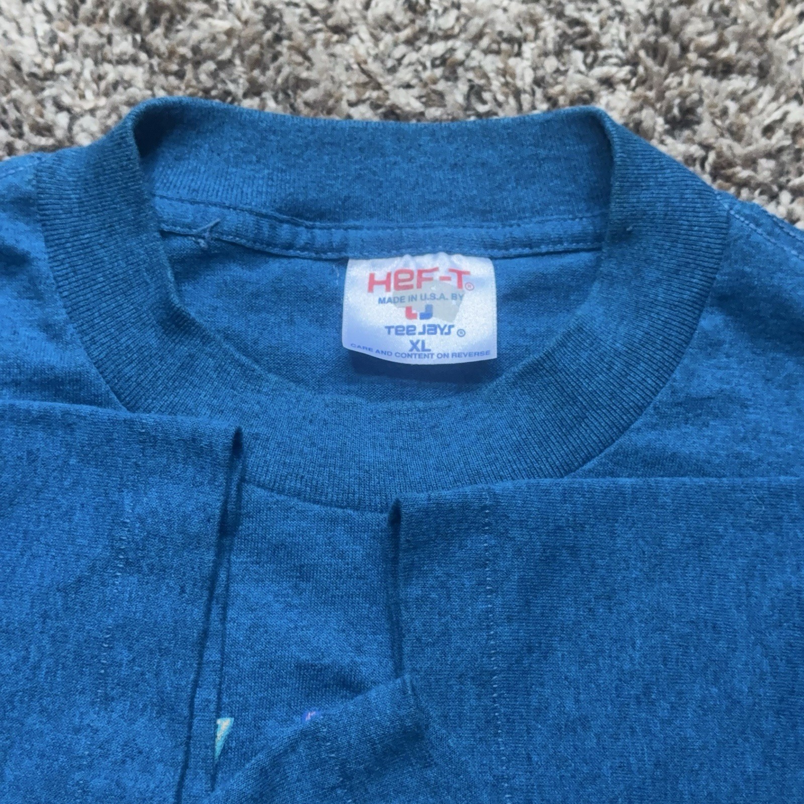 Vintage Albuquerque Balloon T-Shirt Mens XL Blue Hef-T Teejays Single Stitch USA gallery