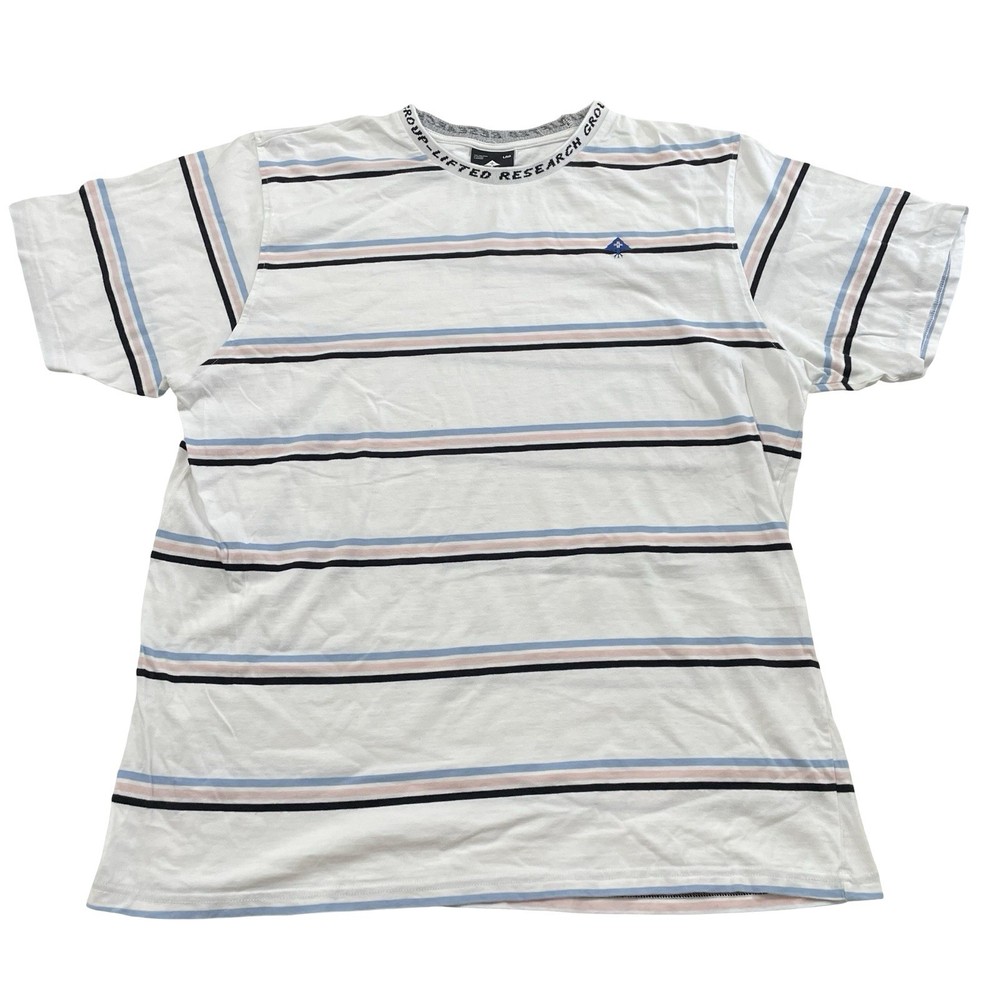 LRG Lifted Research Group One-Point Logo Striped Tee Size XL (Retail $40)