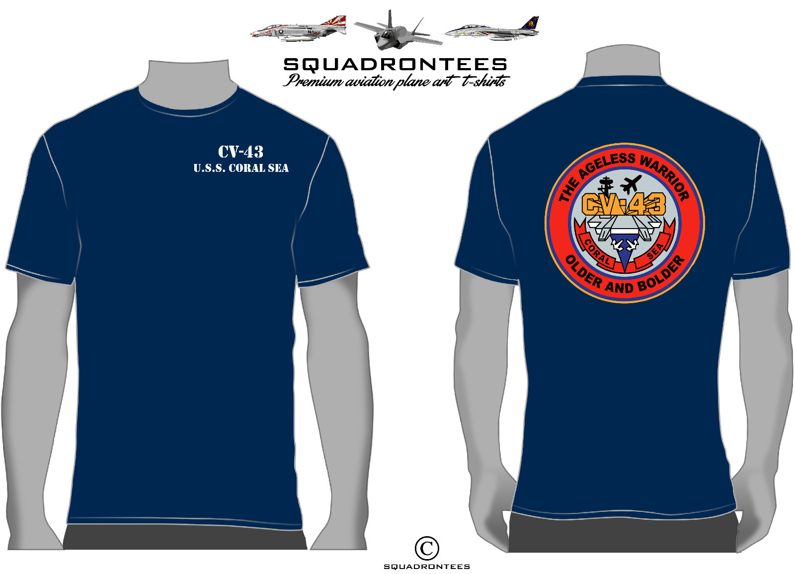 CV-43 Oldest and the Boldest - Squadron T-Shirt, USN Licensed T-Shirt gallery