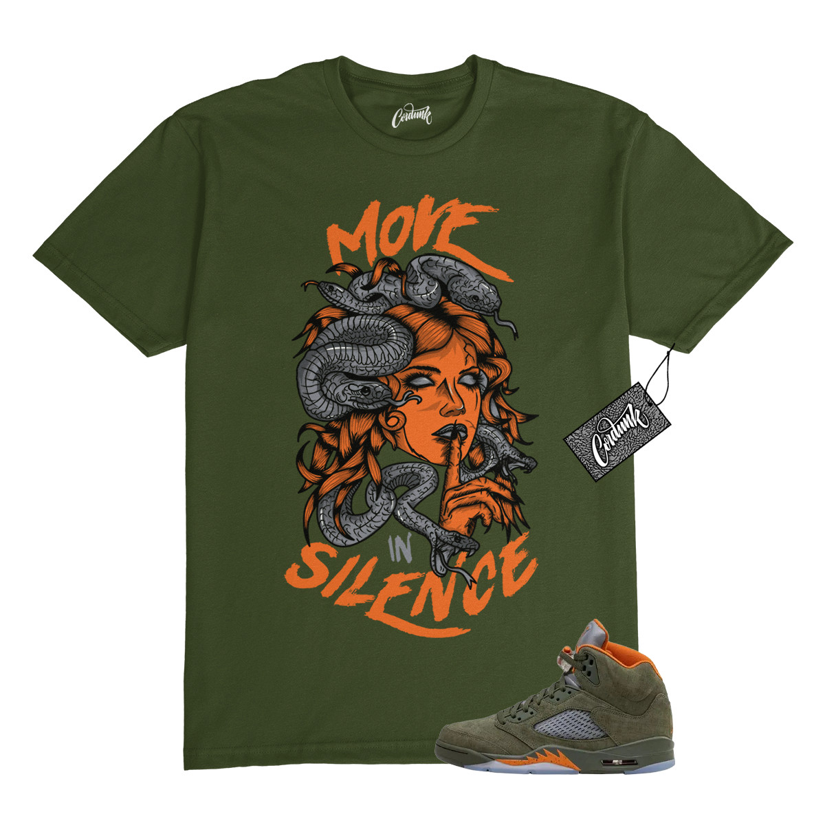 5 Olive Army Solar Orange Black Grey T Shirt Match MIS