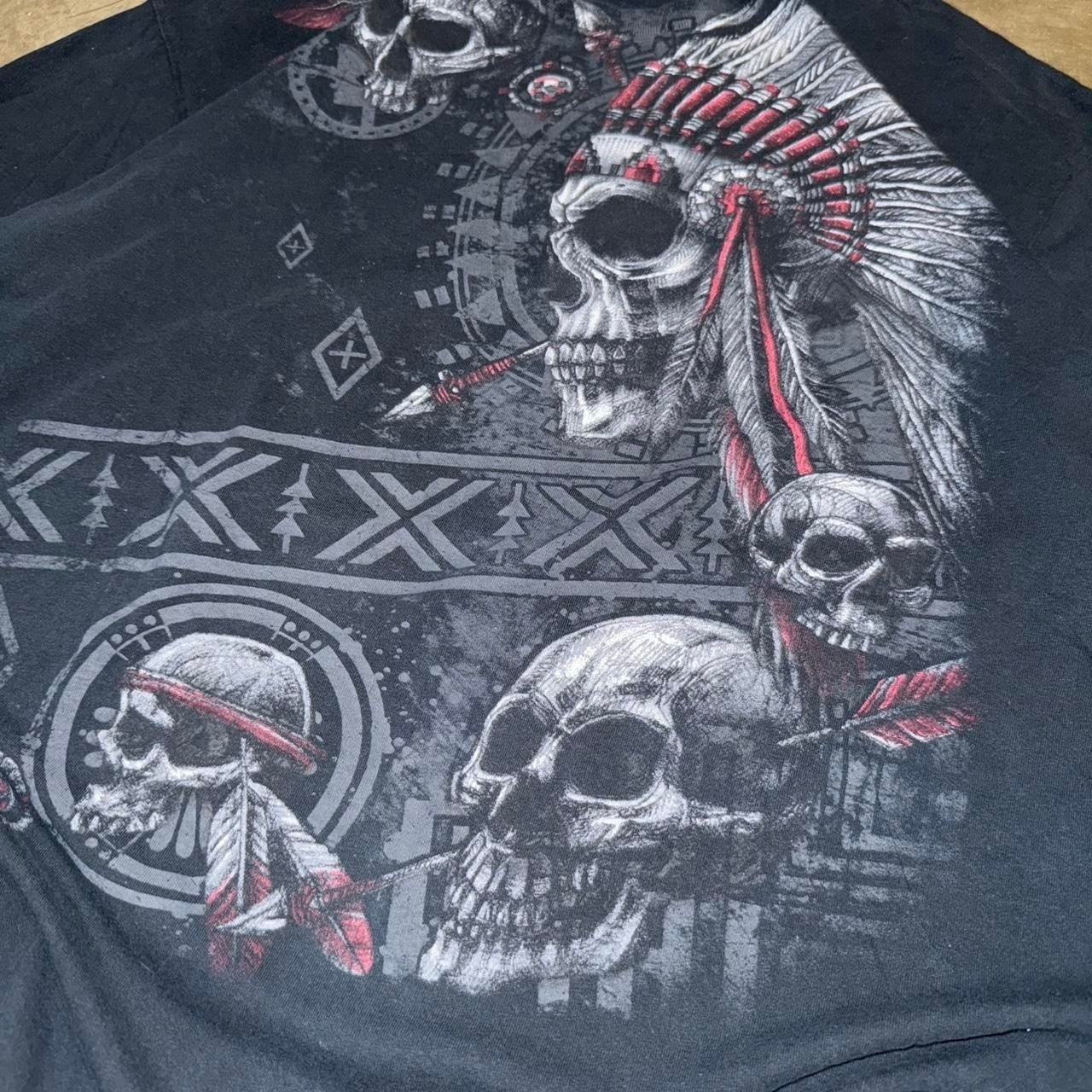Vintage Y2K Native American Skeleton grunge Baggy T-shirt gallery