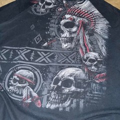 Vintage Y2K Native American Skeleton grunge Baggy T-shirt