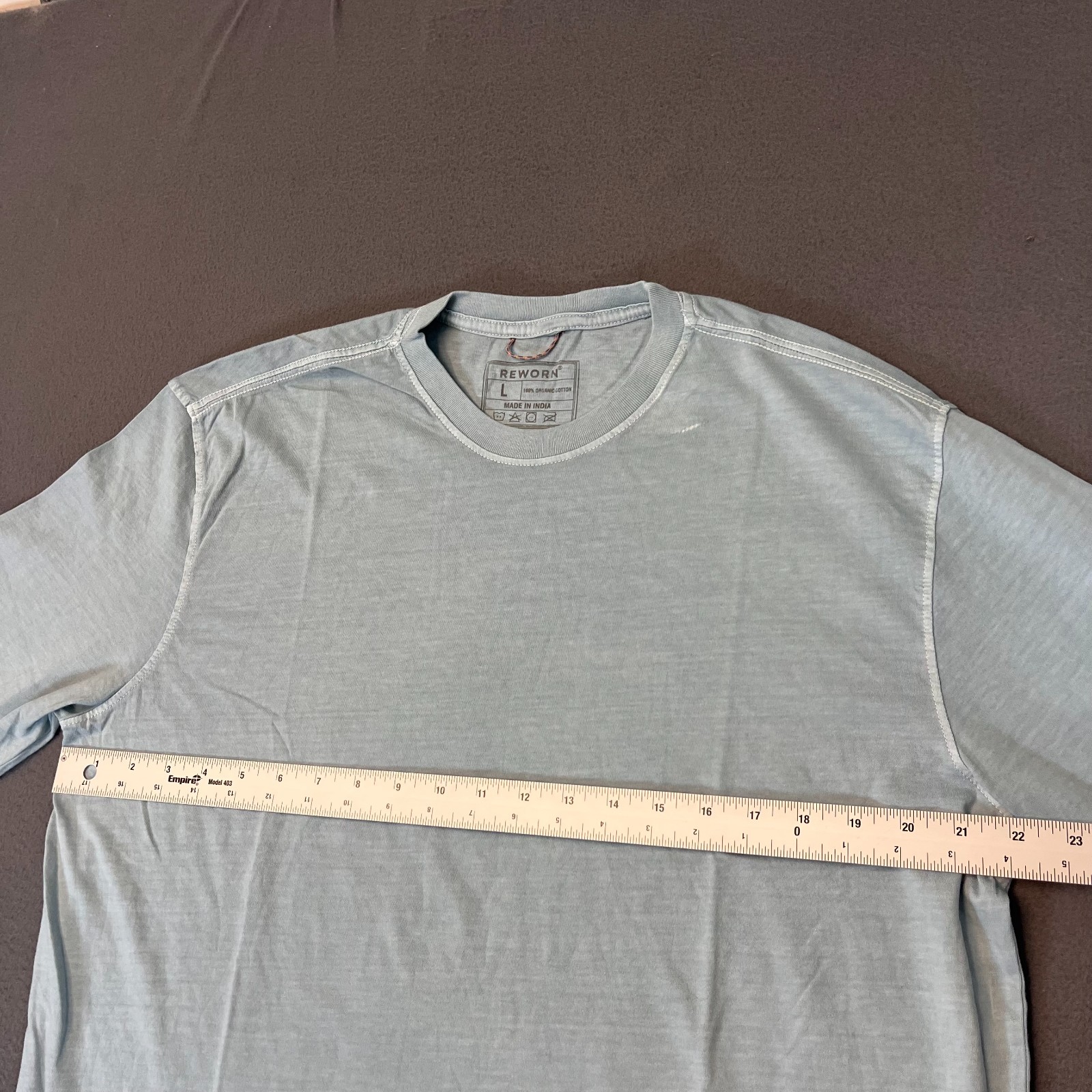 Reworn Long Sleeve Everyday T Shirt Men's Lg Chambray 100% Cotton Outdoor NWOT gallery