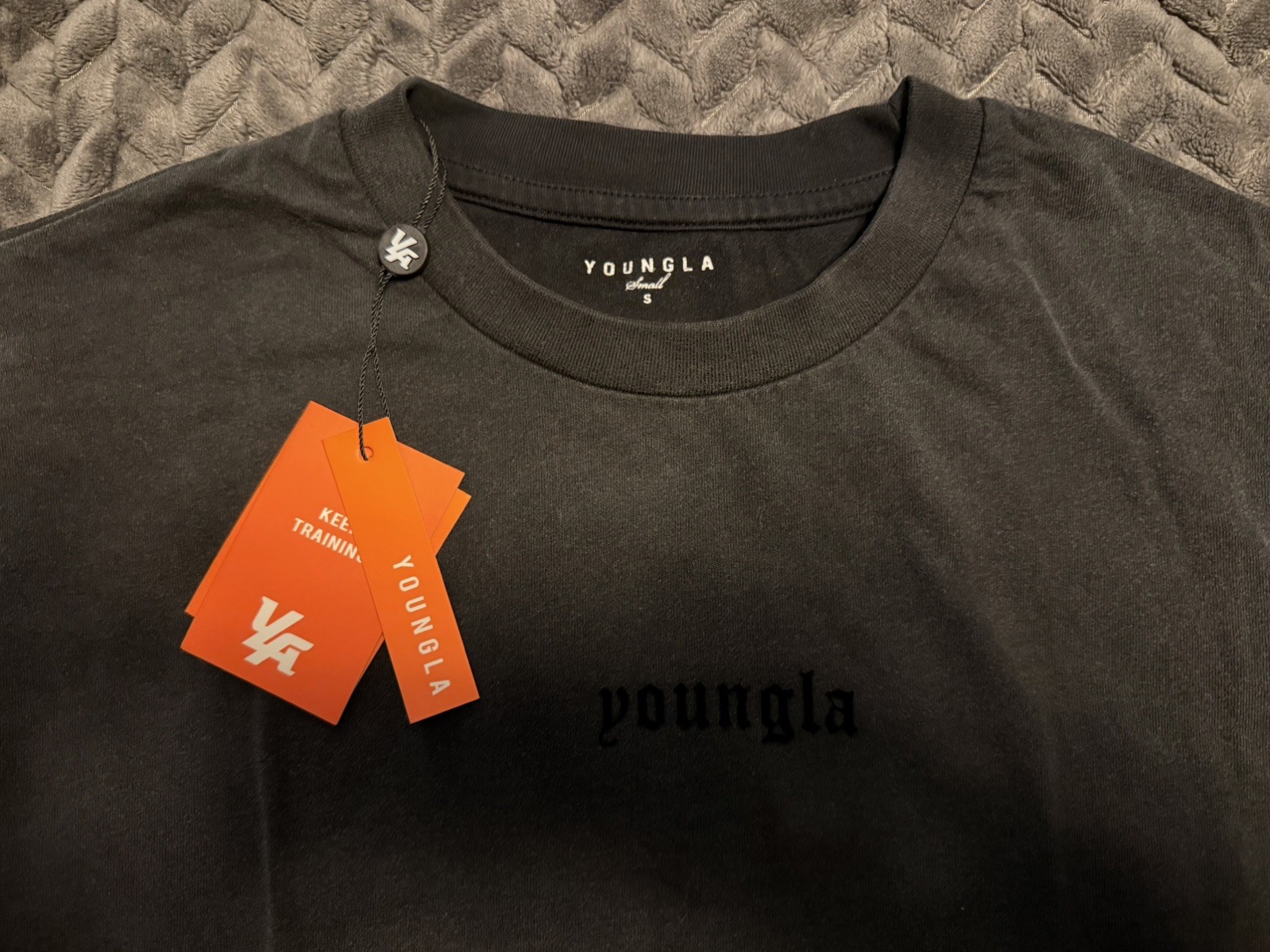Youngla Men’s 4216 Summer Soft Tee Black Wash Small gallery