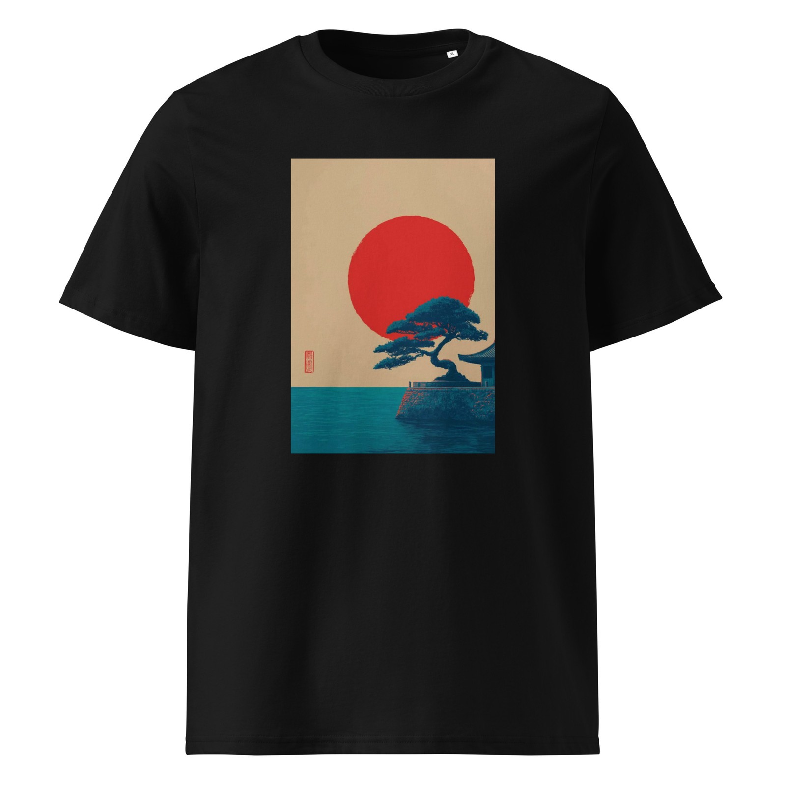 Mens Japan Sunrise Landscape Organic Cotton T-Shirt Multi-Colour