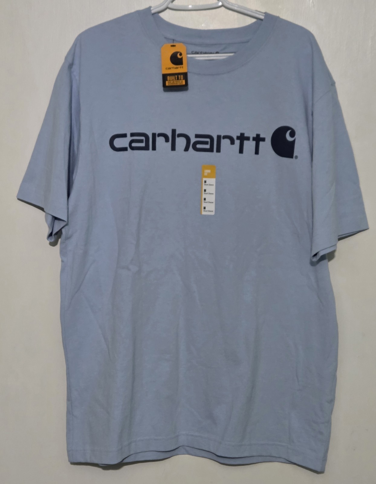 Carhartt Loose Fit Men's T-shirt Light Blue W/Navy Logo Size Medium NWT gallery