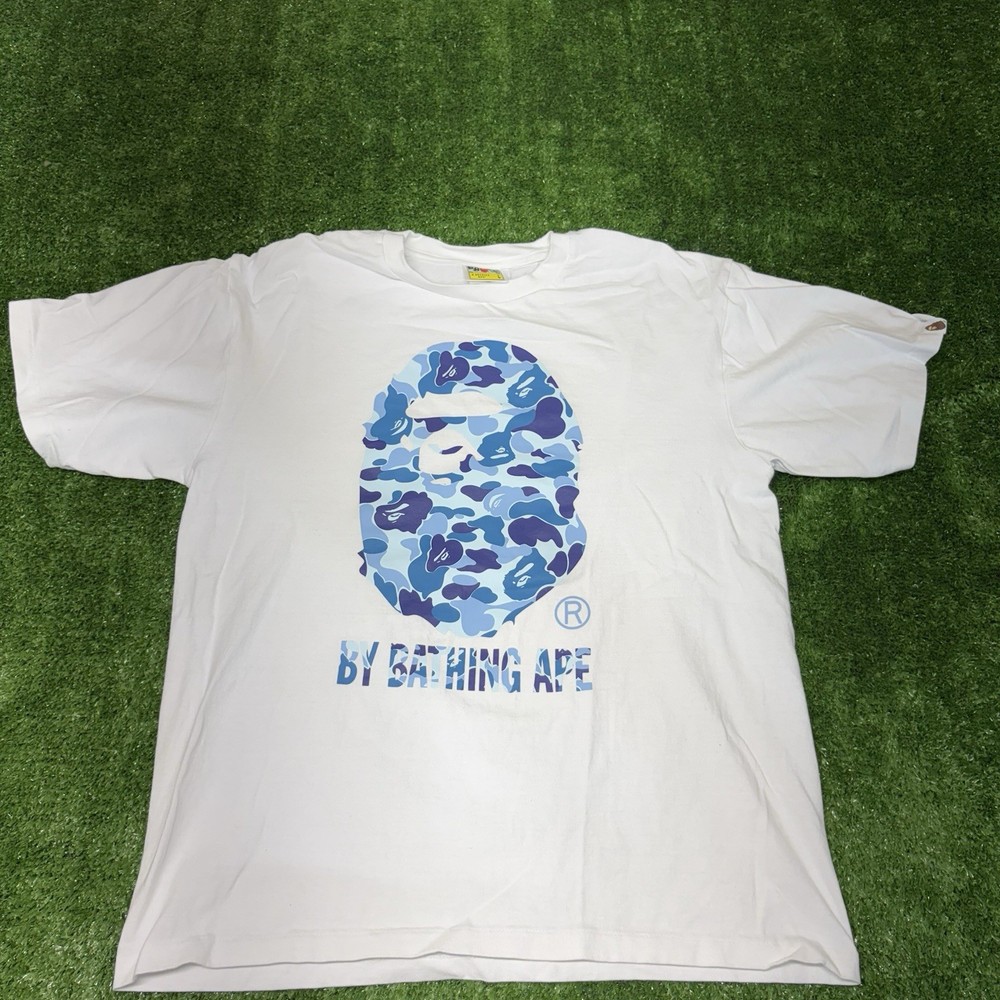 A Bathing Ape Bape Blue Camo Ape Head Logo T-Shirt Size Mens Size Large