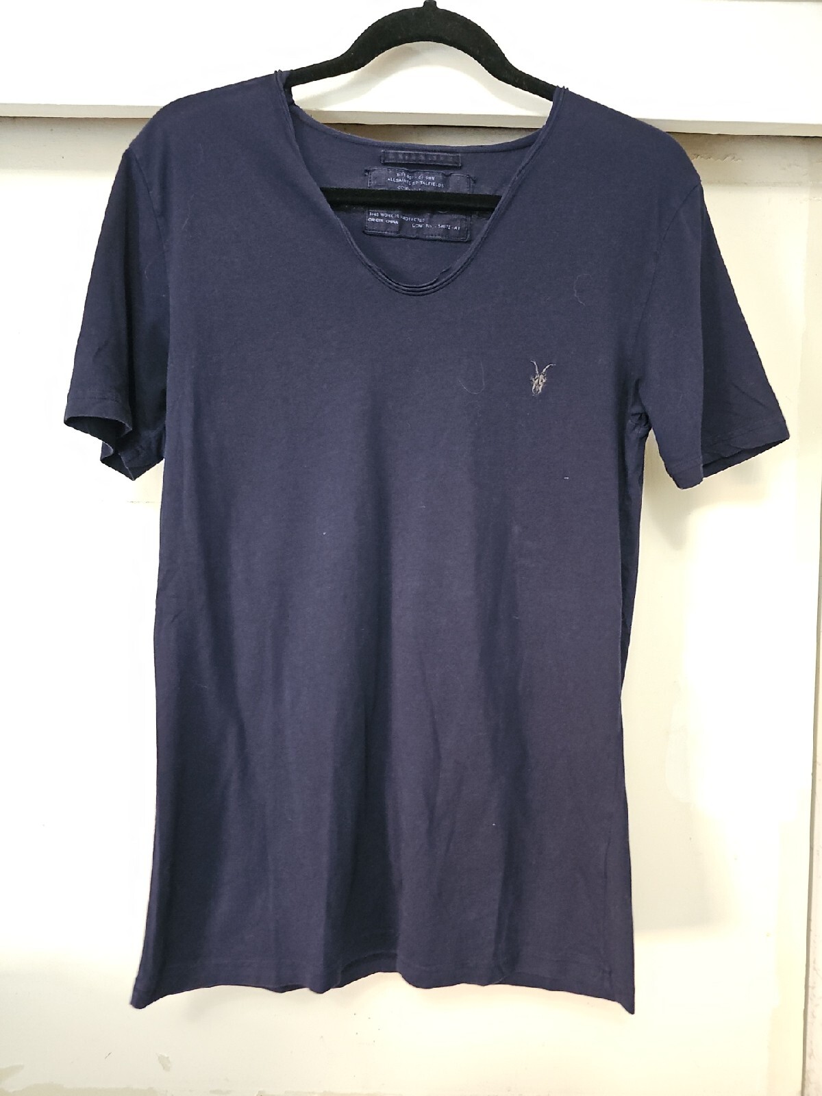 ALLSAINTS Spitalfields Jacks Place Blue S/S Tonic Scoop Neck Shirt Sz XS gallery