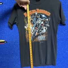 3-D Emblem Harley-Davidson American Steel Black T-Shirt Vintage Large