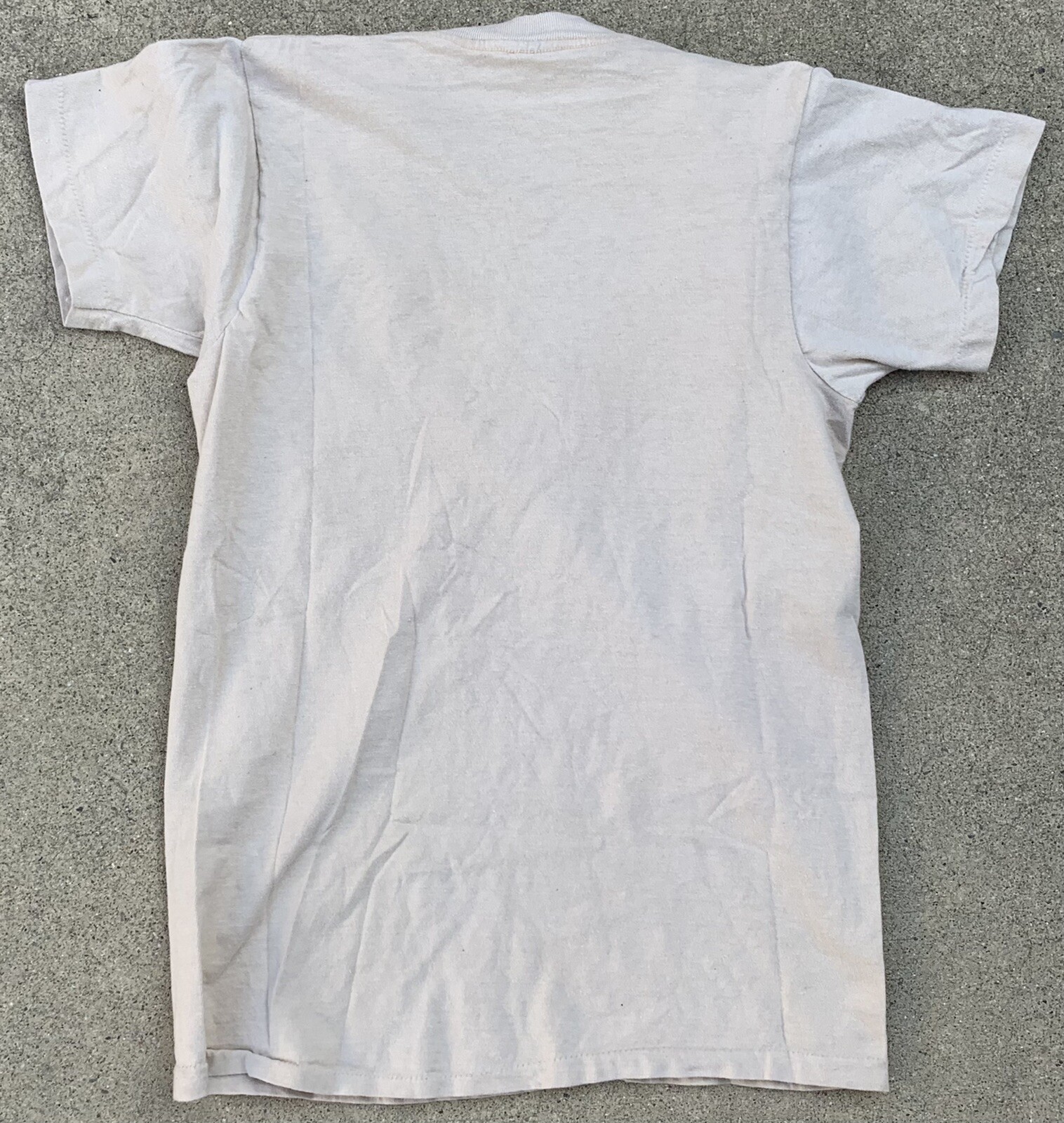 vintage v neck t-shirt beige single stitch BVD size S 34-36 made in USA gallery