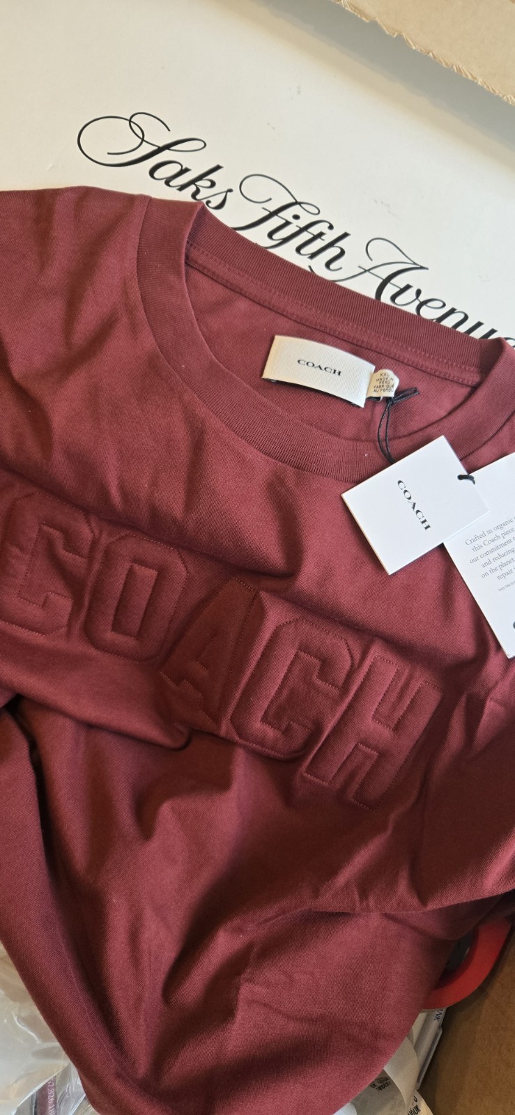 New Coach Men Limited Edition T-shirt Burgandy 2XL See MEASUREMENT. gallery