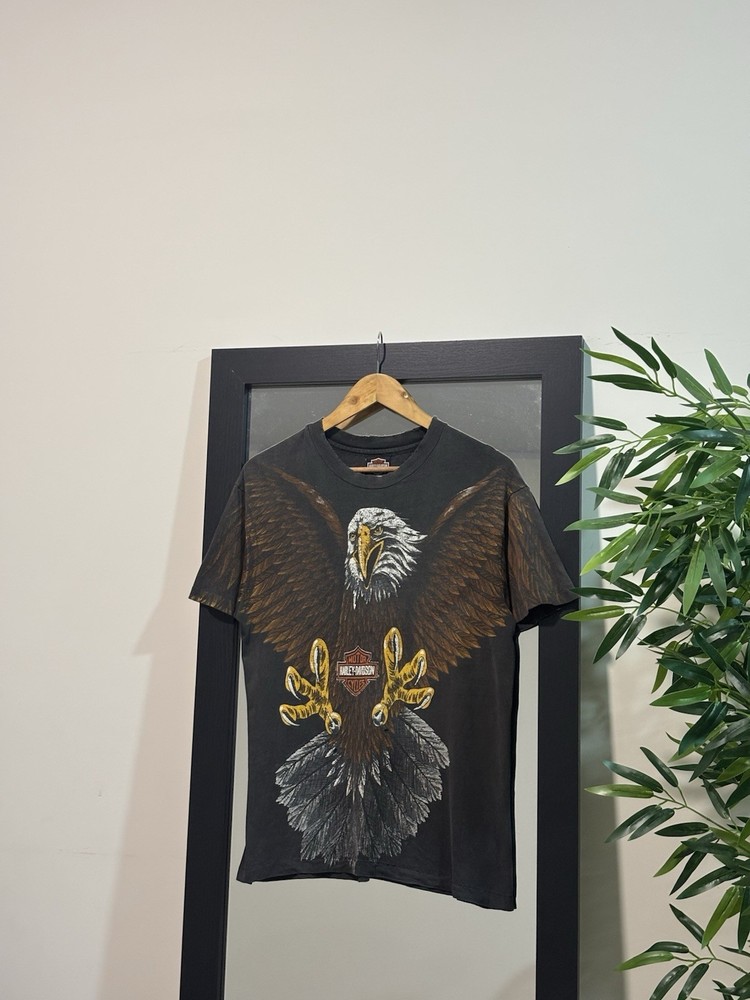 Vintage 1993 Harley Davidson Eagle Tshirt M Faded Trashed