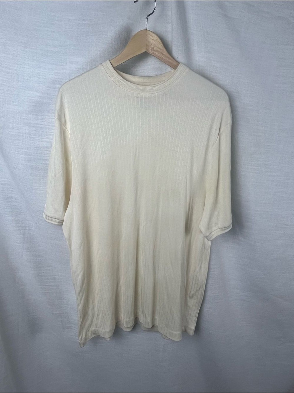 Vintage Caribbean Cream Short Sleeve Crew Tee Men’s Silk Cotton Blend Size L gallery