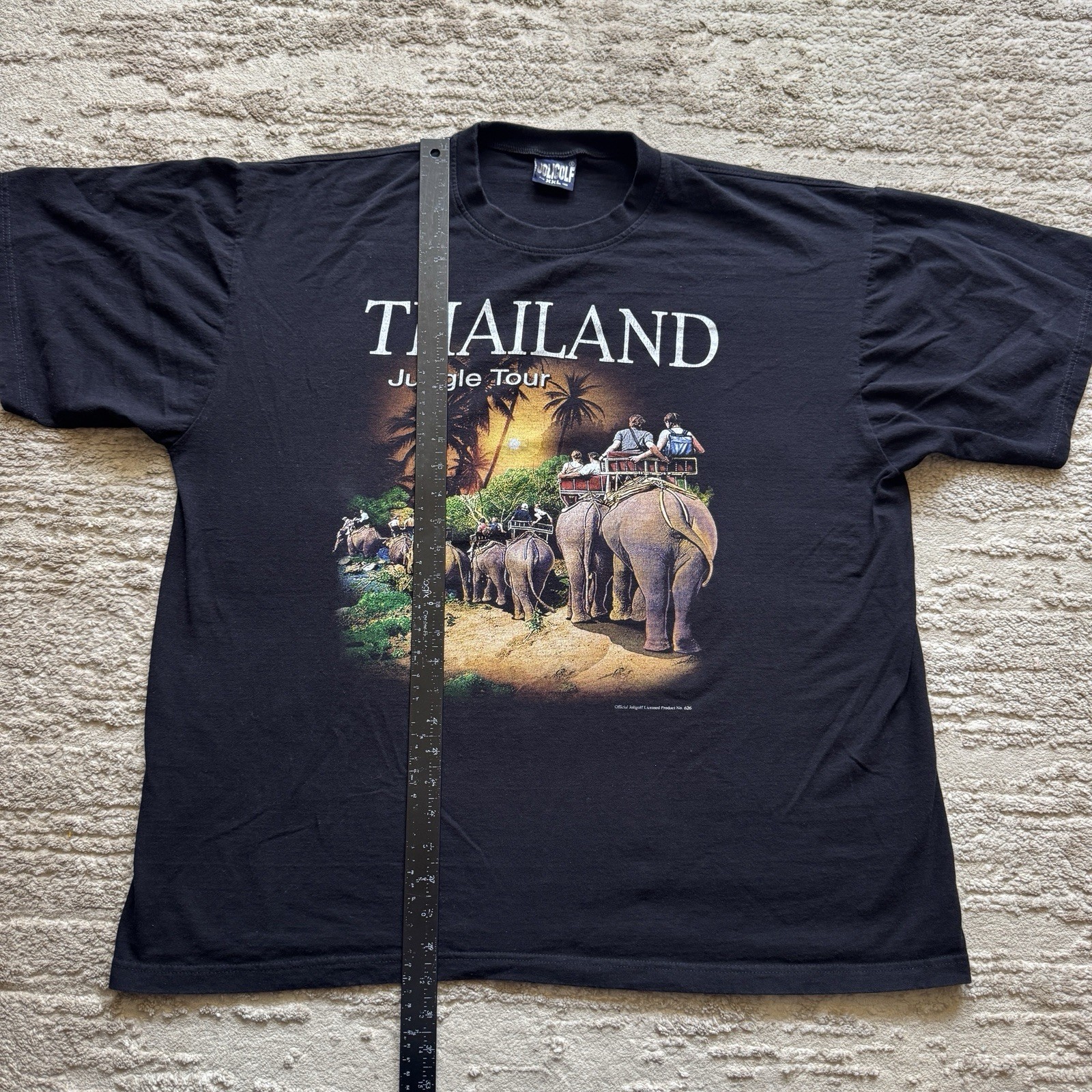 Vintage Thailand Jungle Tour Novelty Tee Men’s XXL Elephant Nature Black River gallery