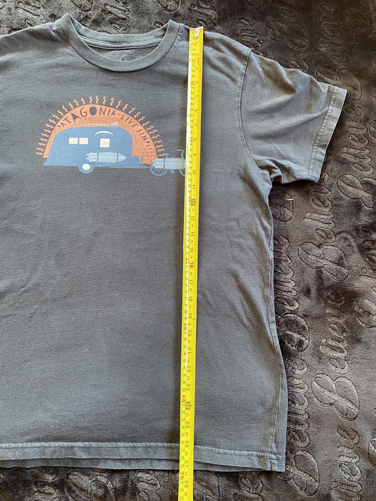Patagonia Live Simply T Shirt Men’s Medium Slim Black Bike Surfboard gallery