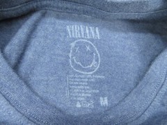 Nirvana Shirt Mens Medium Blue Crew Neck Logo Short Sleeve Logo Tee Adult M