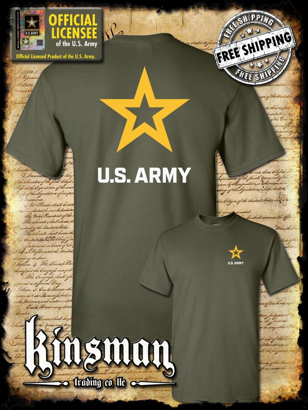 Army Star Logo 2-Sided T-Shirt - United States of America Military Licensed gallery
