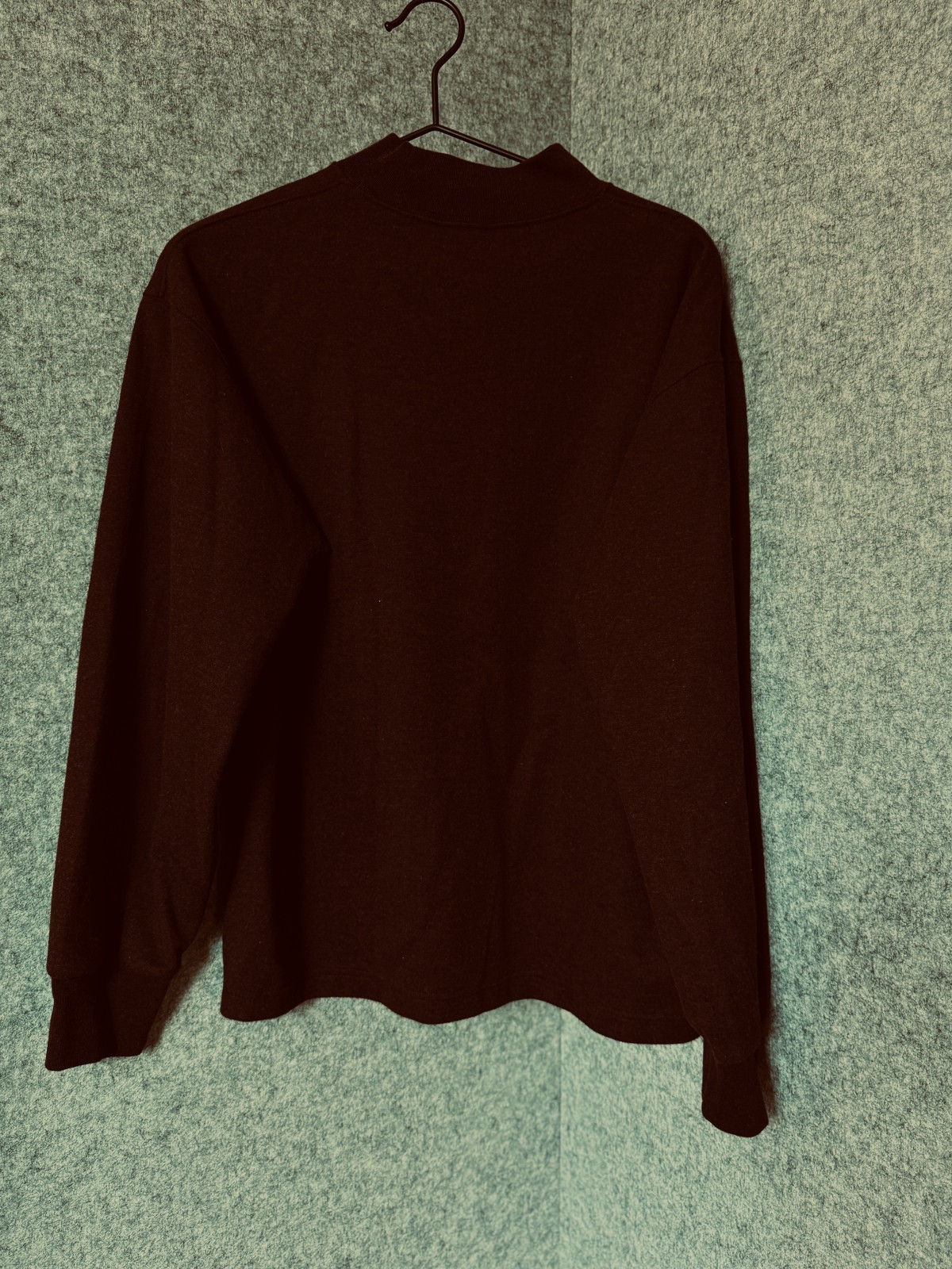 Uniqlo U Mock Neck T-Shirt Mens Large Burgundy Long Sleeve Heavyweight Athletic gallery