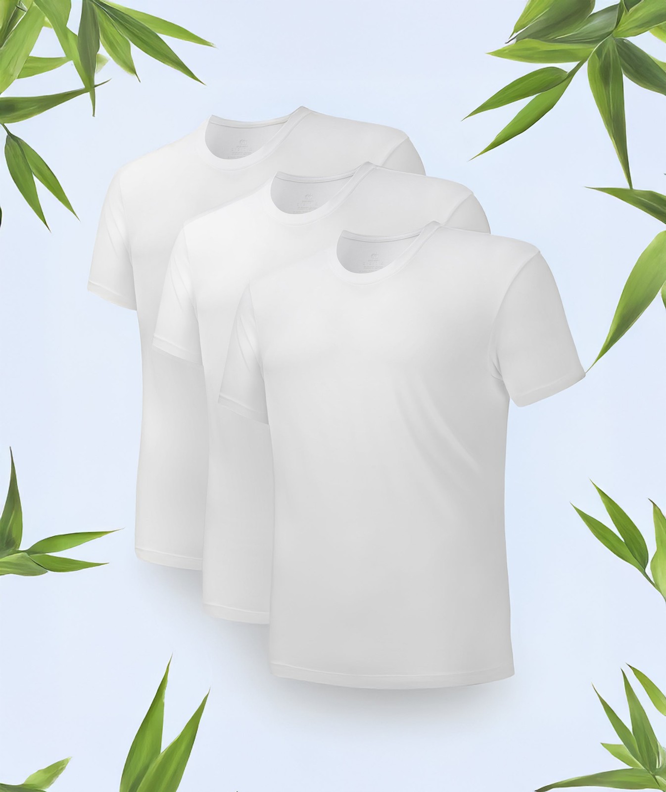 3 Pack David Archy Men’s Bamboo Rayon Crewneck, Stretchy Undershirts