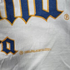 Corona Extra Crew Neck Tshirt Men’s Large (possibly Medium) White Blue Sleeves