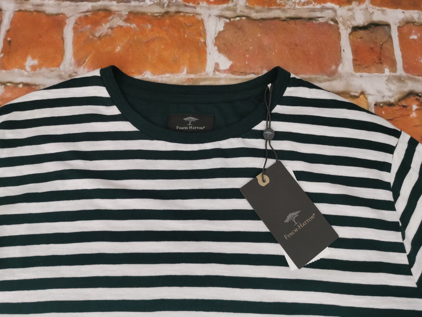 NEW*FYNCH HATTON SUMMER VINTAGE SAILOR T SHIRT*GREEN WHITE*STRIPES*SIZE: L*NEW gallery