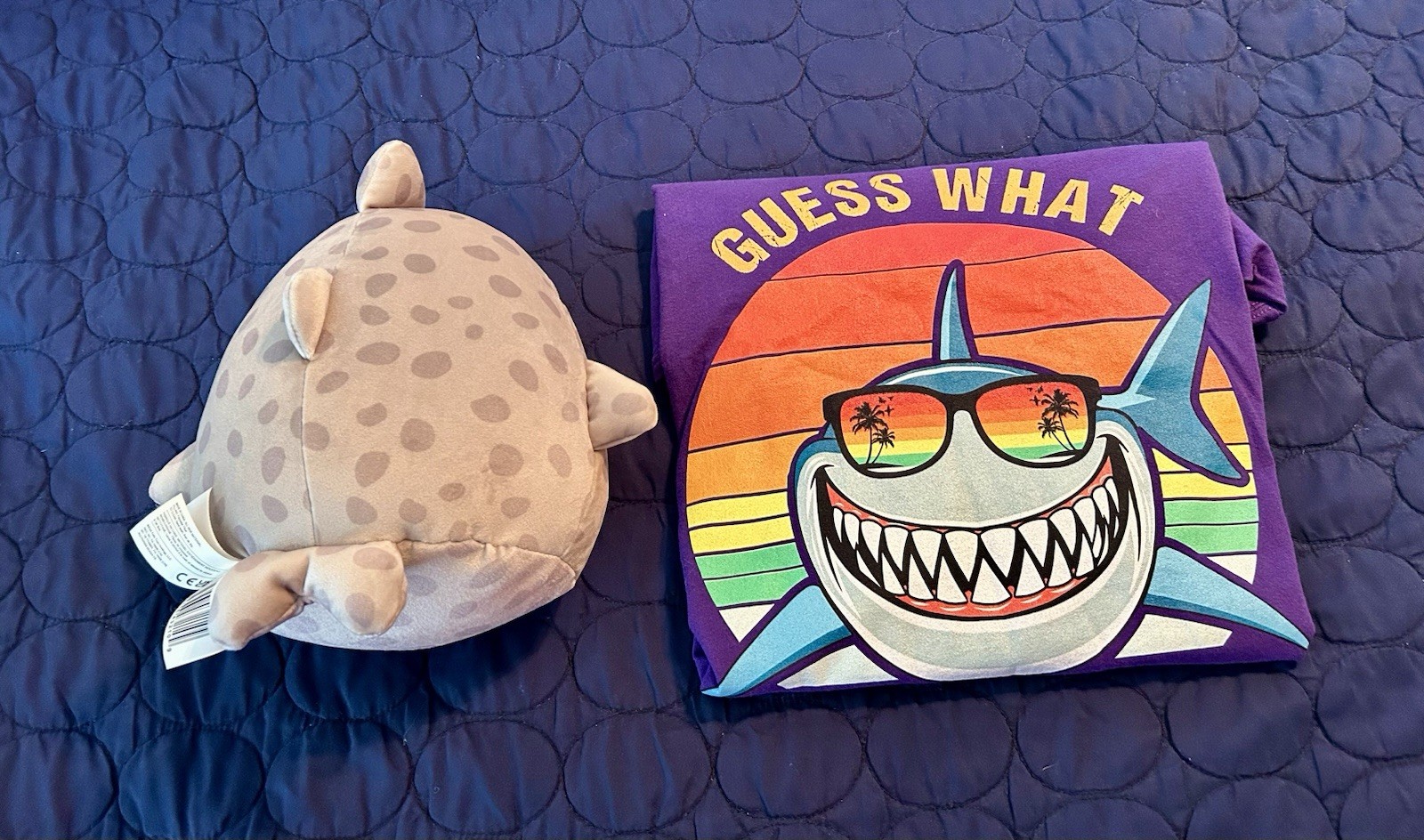 Shark Week T-shirt, Purple, Size Large And Shark Squishmallow 16” gallery