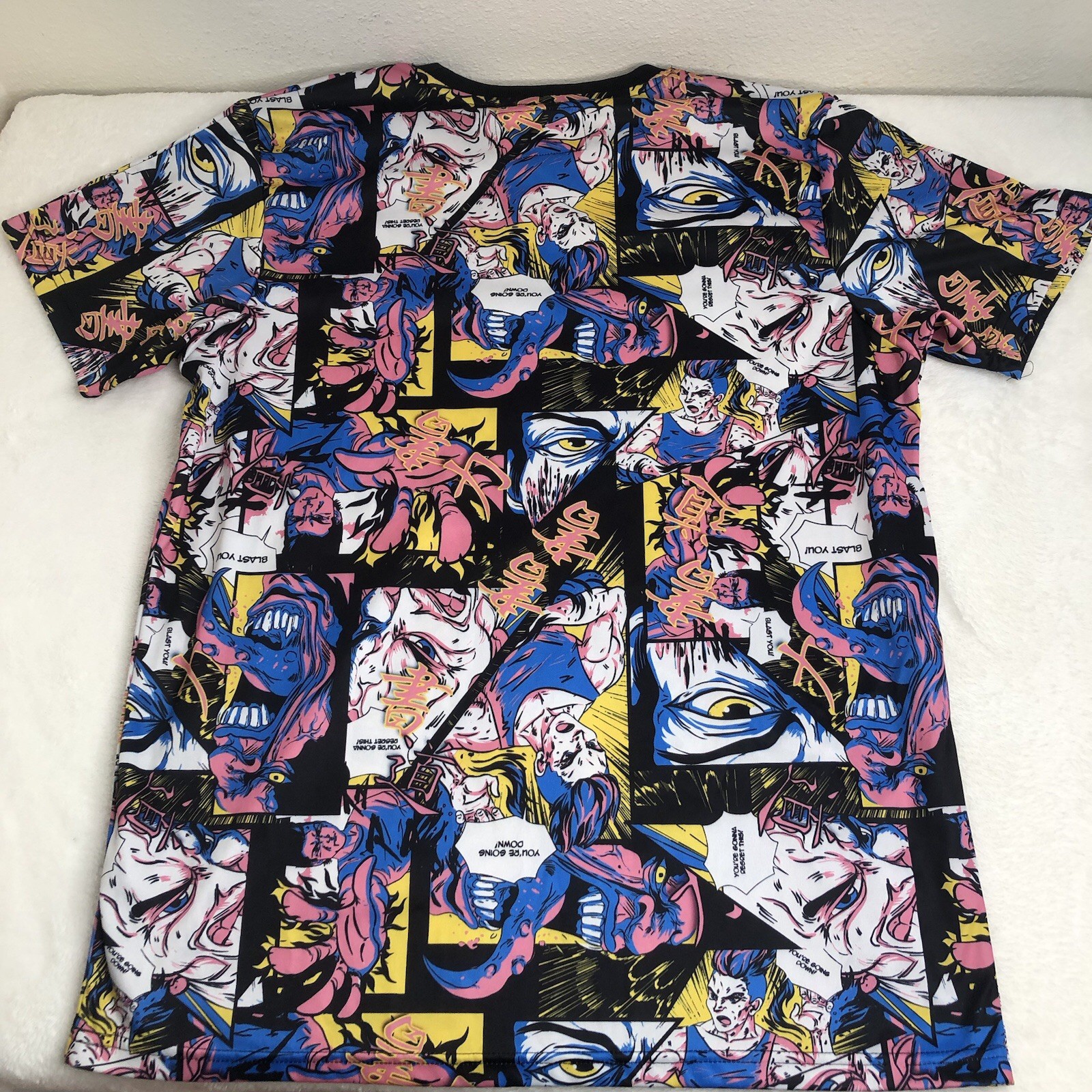 Anime All Over Print T-Shirt Fresh Prints Of Tokyo Drill Clothing Co -Size Large gallery
