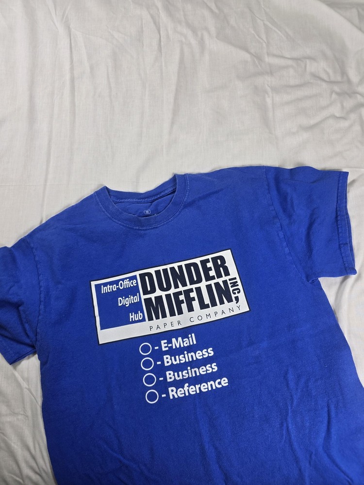 Ripple Junction Shirt Mens Medium Blue The Office Dunder Mifflin Graphic Tee