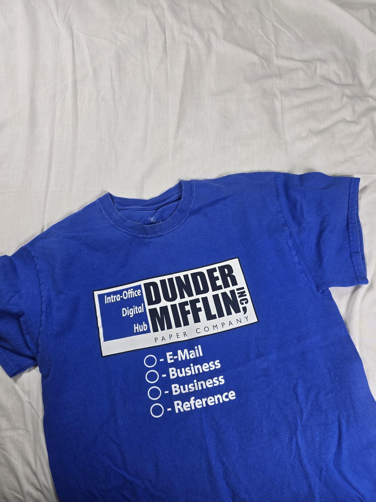 Ripple Junction Shirt Mens Medium Blue The Office Dunder Mifflin Graphic Tee