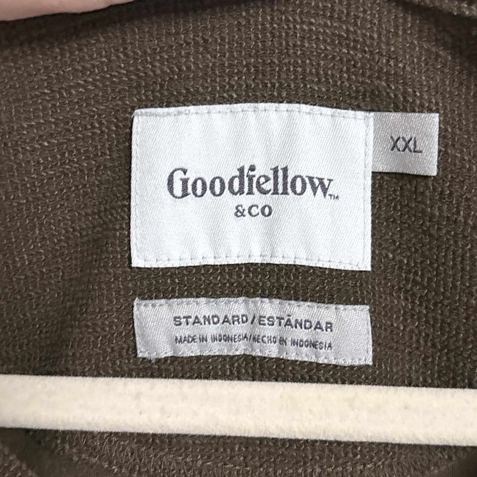Goodfellow Pullover Shirt Mens 2XL Olive Green Long Sleeve Henley Casual XXL gallery