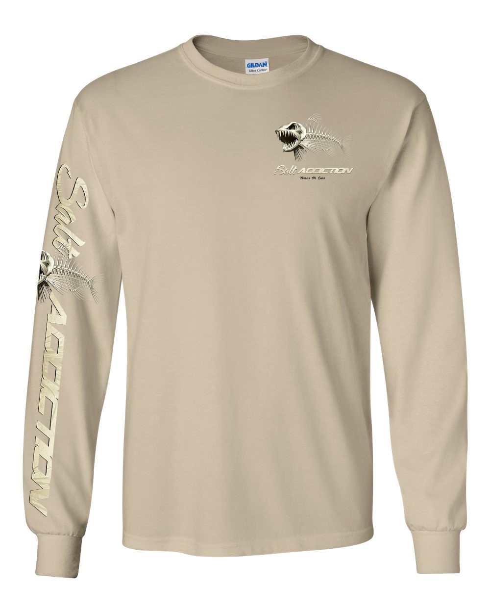 Salt Addiction Bonefish Flats Fishing Long Sleeve T Shirt Cotton Fish bones gallery
