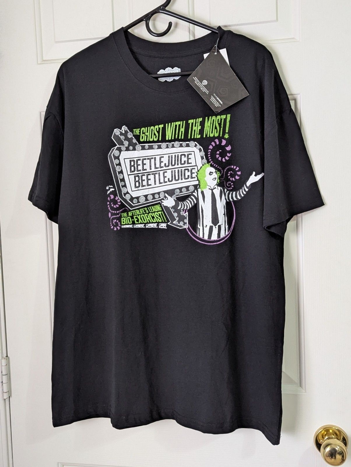 NWT Beetlejuice Ghost With The Most T-shirt Unisex XL Black 80s Movie Retro gallery