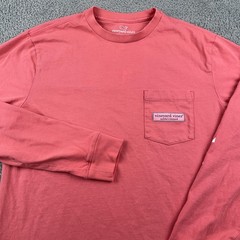 Vineyard Vines Shirt Mens Small Pink Long Sleeve Pocket Preppy Lightweight