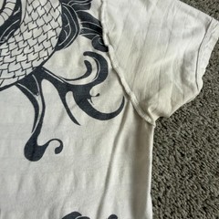 Marc Ecko Shirt Mens Extra Large White Gray Snake Reversible Print READ