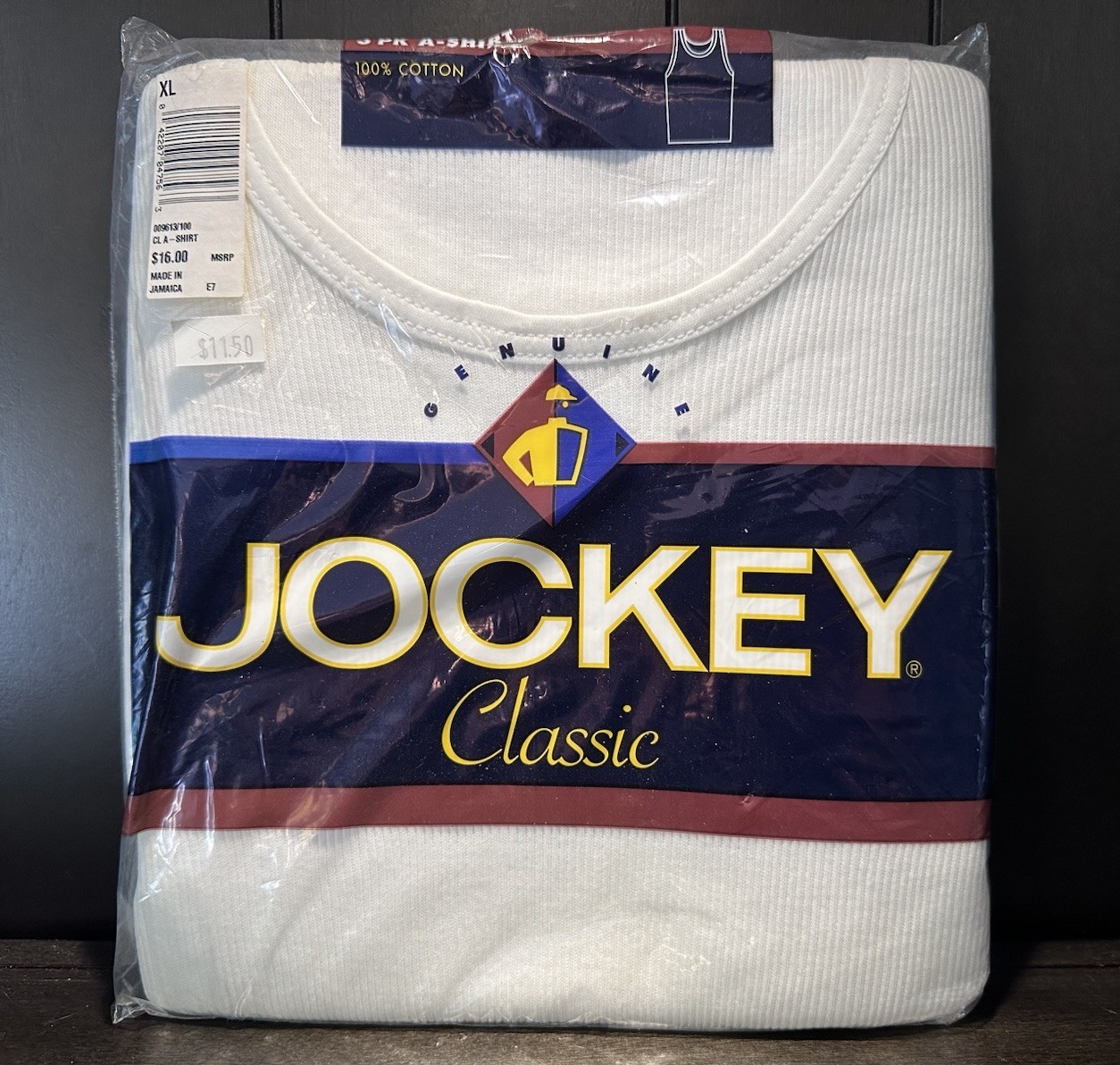Jockey Classic 3 Pack Men's A-Shirt XL 46-48 Size. Brand New Still Sealed. 1999 gallery