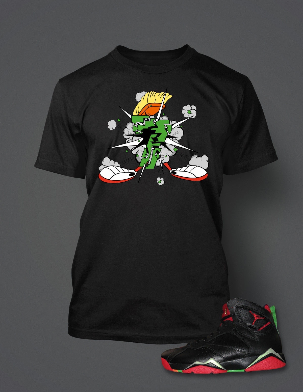 Men Big & Tall Retro J7 Marvin Martian Graphic Tee Shirt Graphic Pro Club Shaka gallery