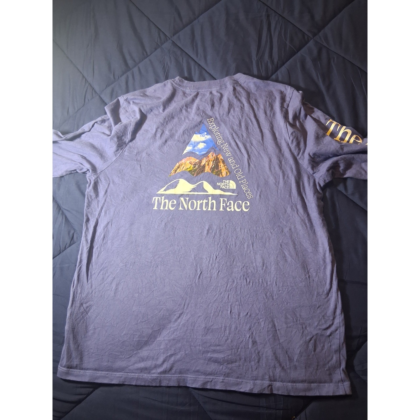 The North Face Mens Long Sleeve Graphic T-Shirt Purple Mountain Logo Large gallery