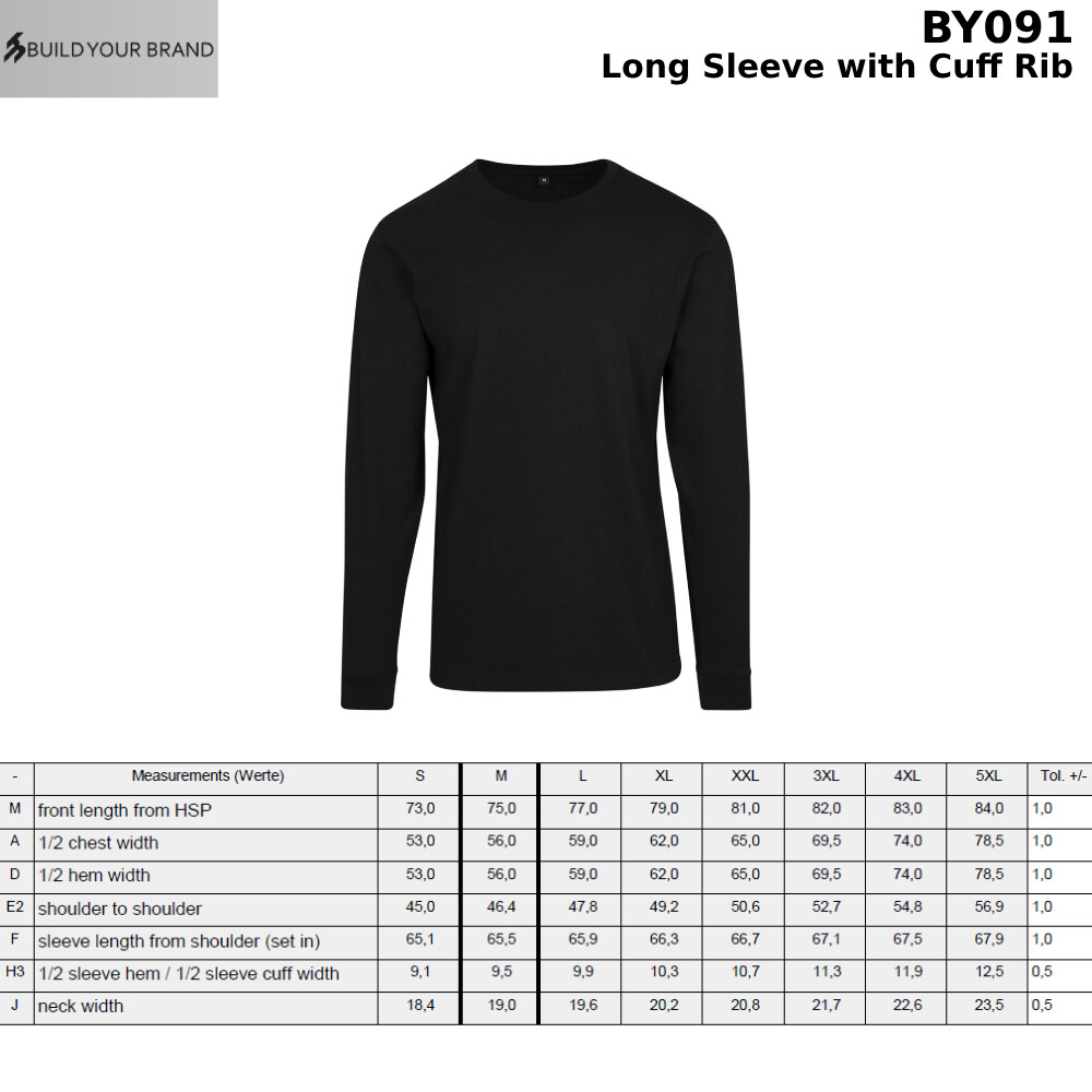 Build Your Brand Long sleeve with cuff rib - Long cut, Set-in sleeves gallery