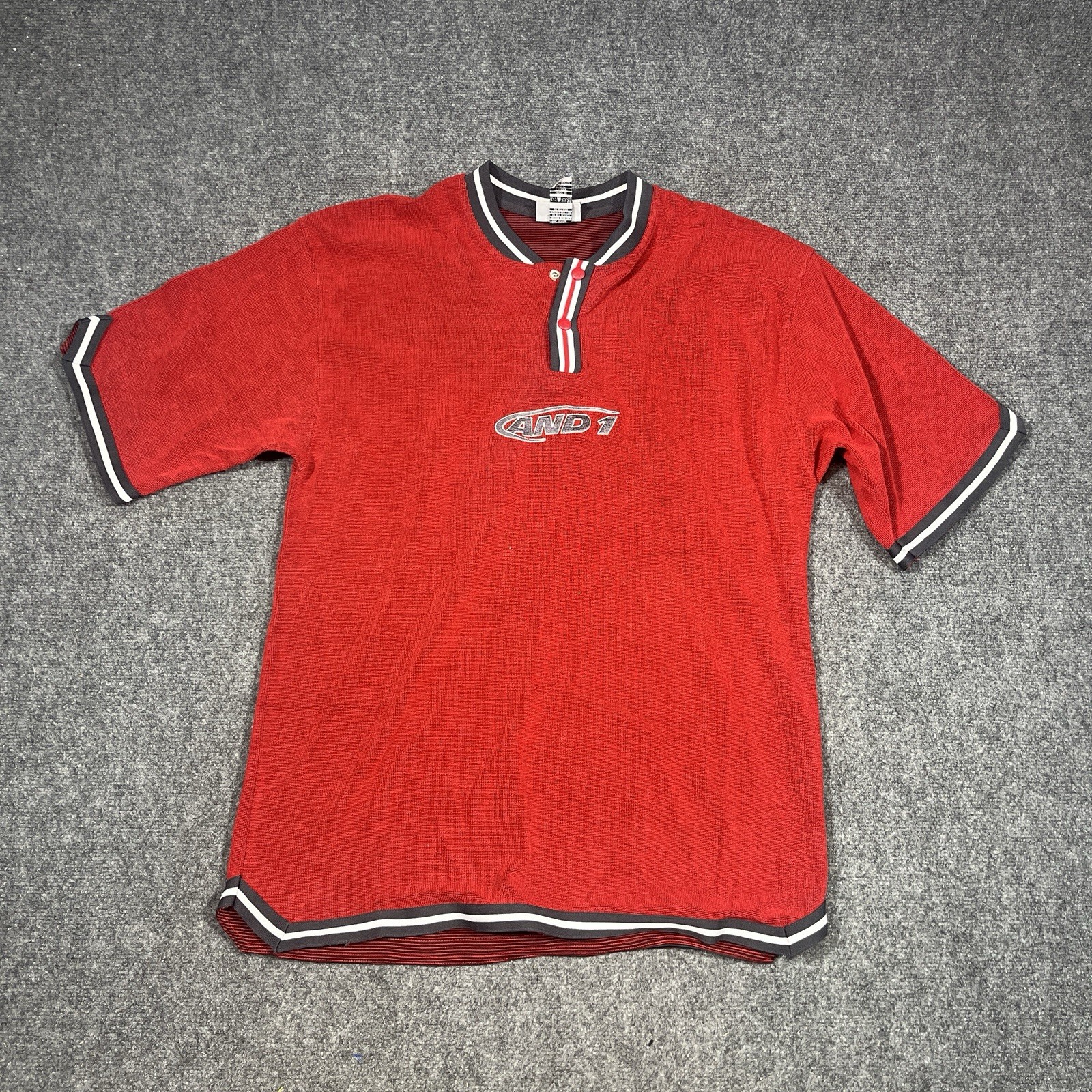 Vintage And 1 Shirt Mens XXL Henley Terry Cloth 90s Y2K Basketball Street Ball gallery