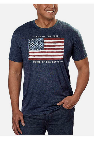 Galt Men’s Short Sleeve American Tee Graphic Tee (Navy, M) NWT