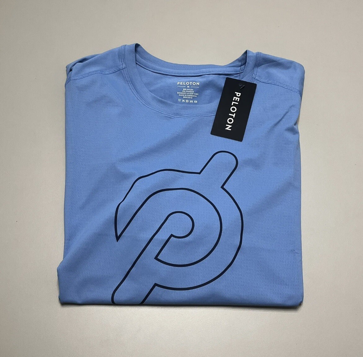 Peloton Shirt Men’s Sz Medium Blue Atheltic Nylon Blend Tee gallery