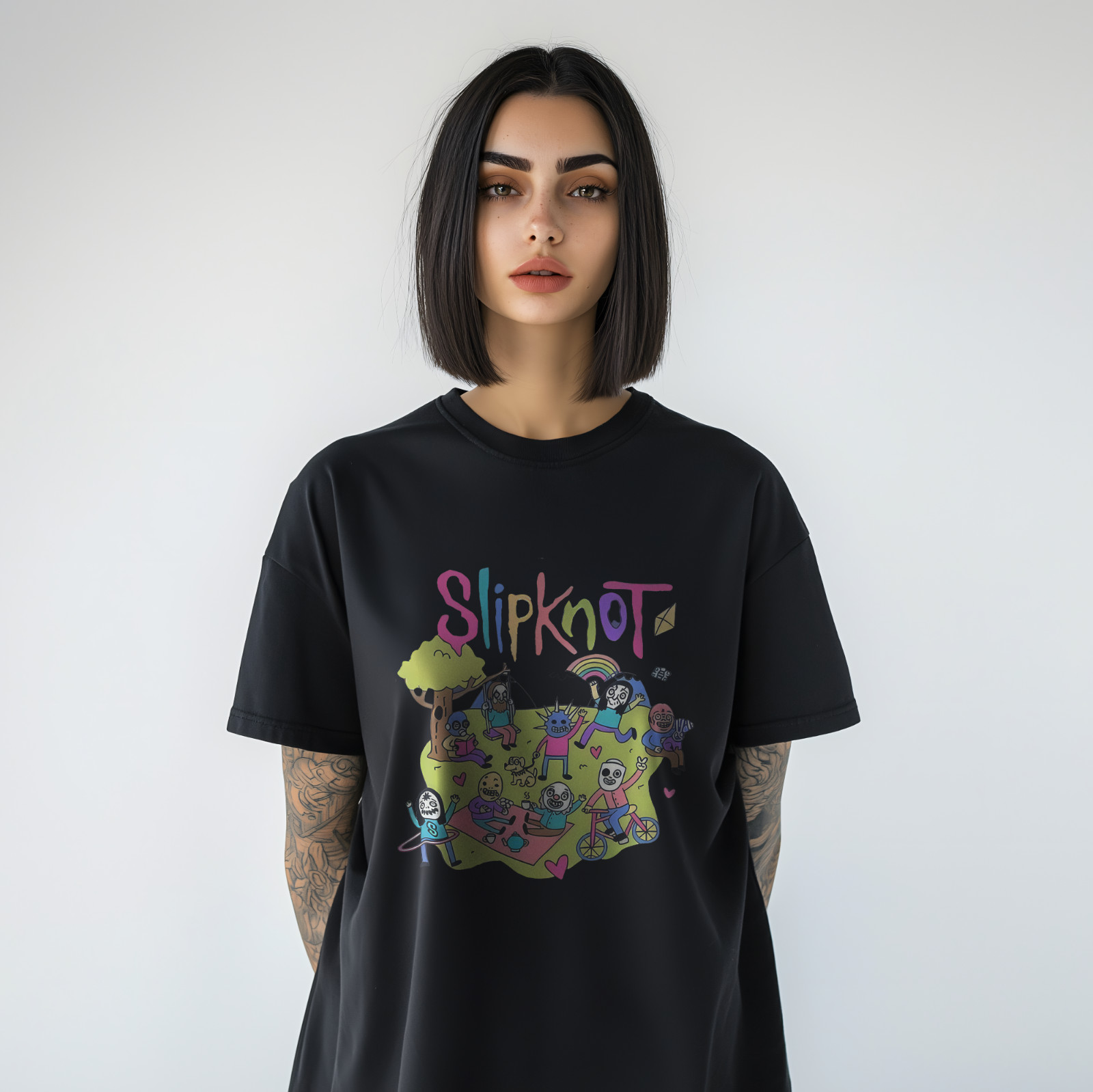Slipknot Cartoon Parody T-Shirt – Funny Cute Band Graphic Tee A474 gallery