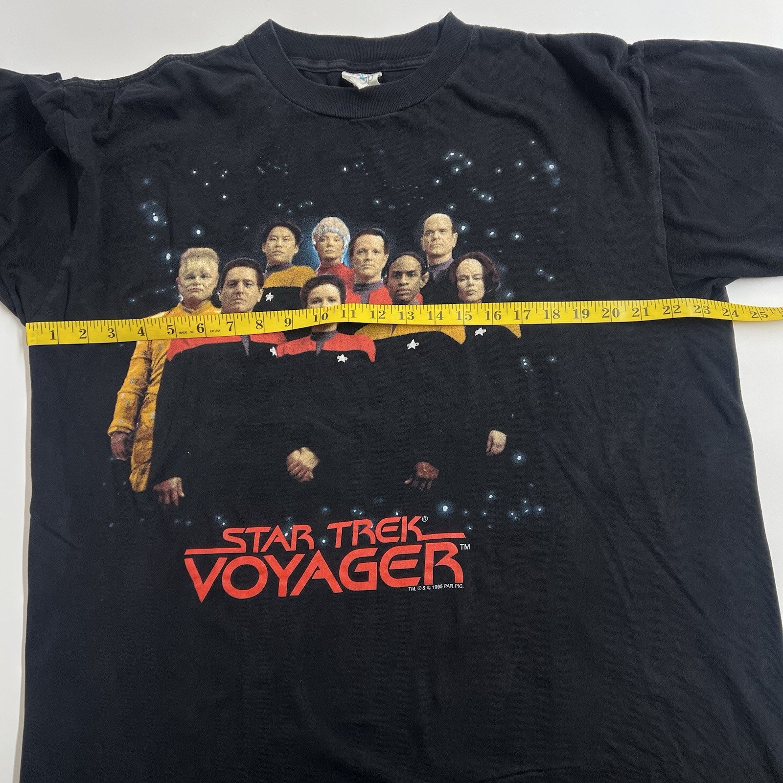 VTG 90s Tour Champ Star Trek Voyager Graphic Black T-Shirt Men’s XL gallery