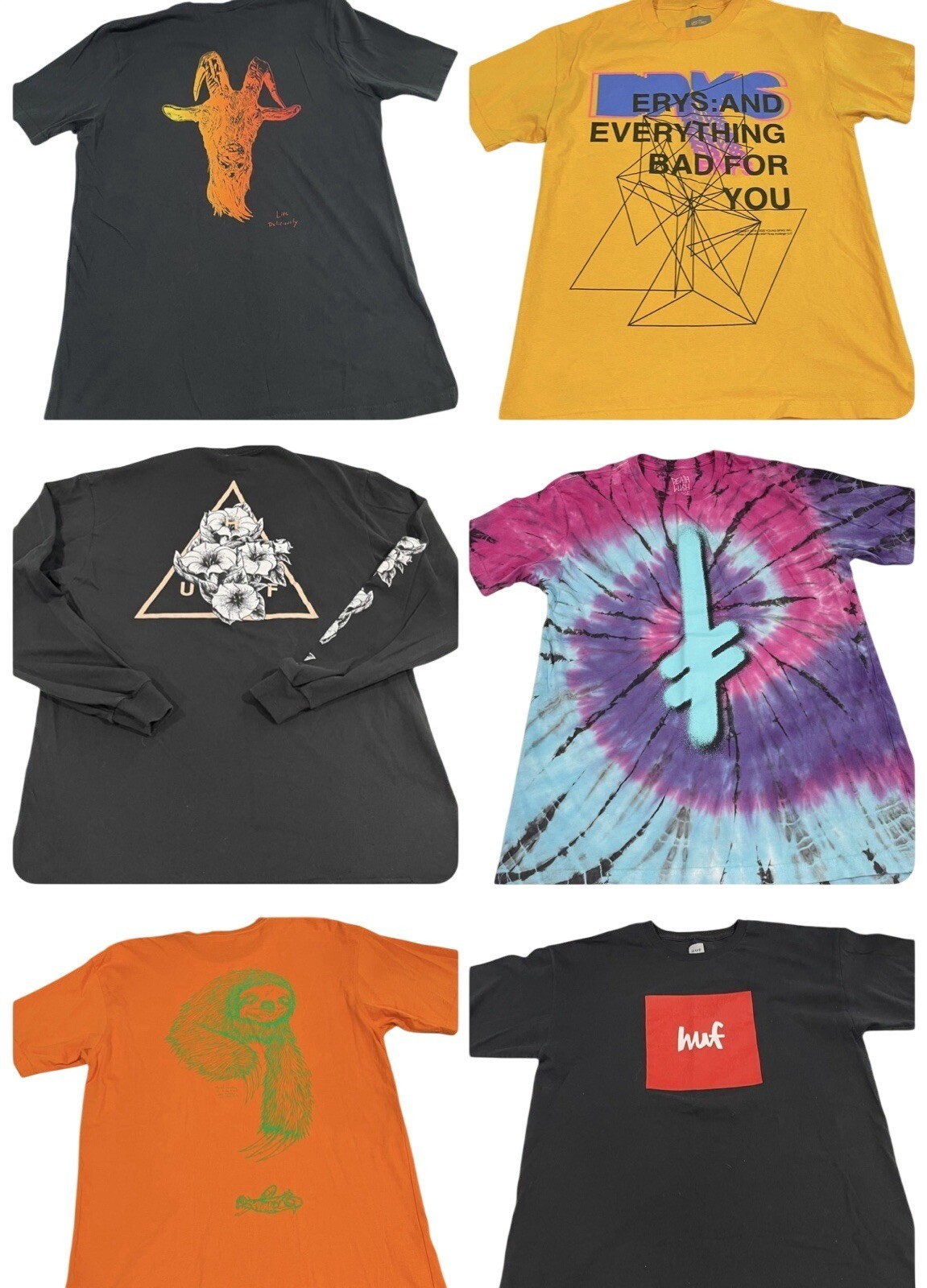 Mens Skater T-Shirt Lot size L HUF MSFTSrep Welcome Skateboard Streetwear Grunge gallery