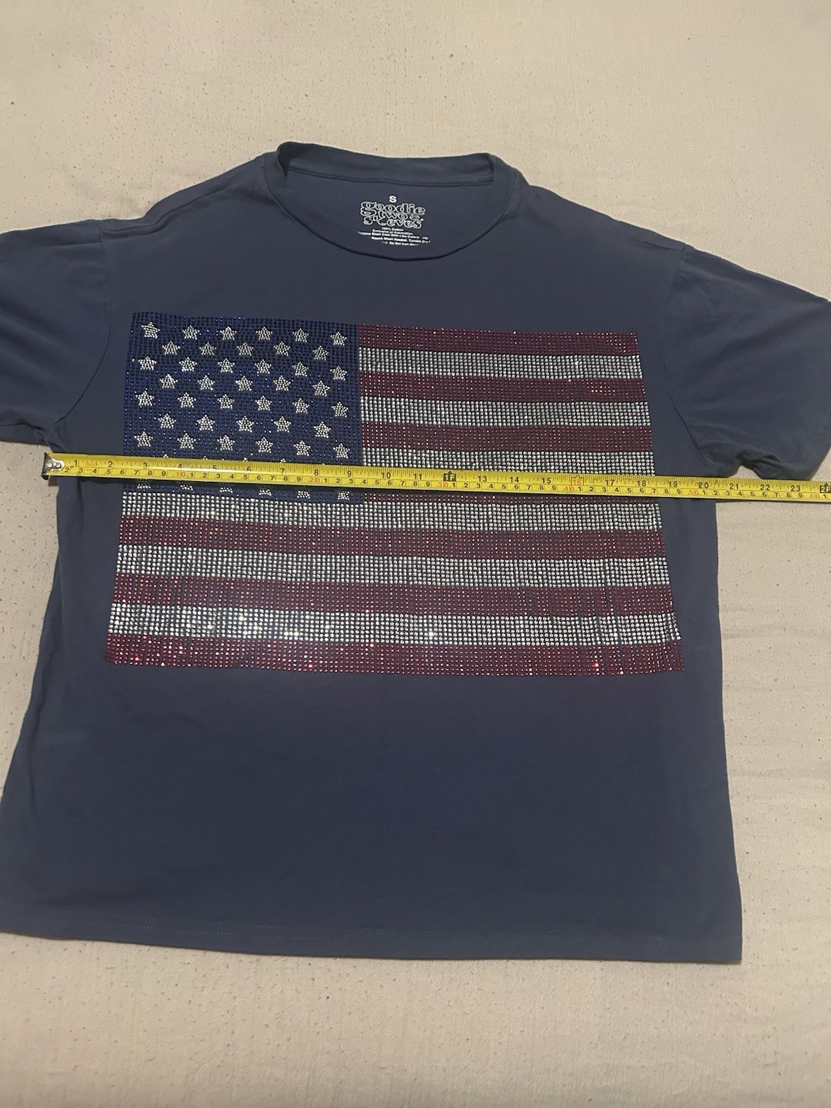 Goodie Two Sleeves Mens Flag T Shirt Size Small Short Sleeveless Round Neck. gallery