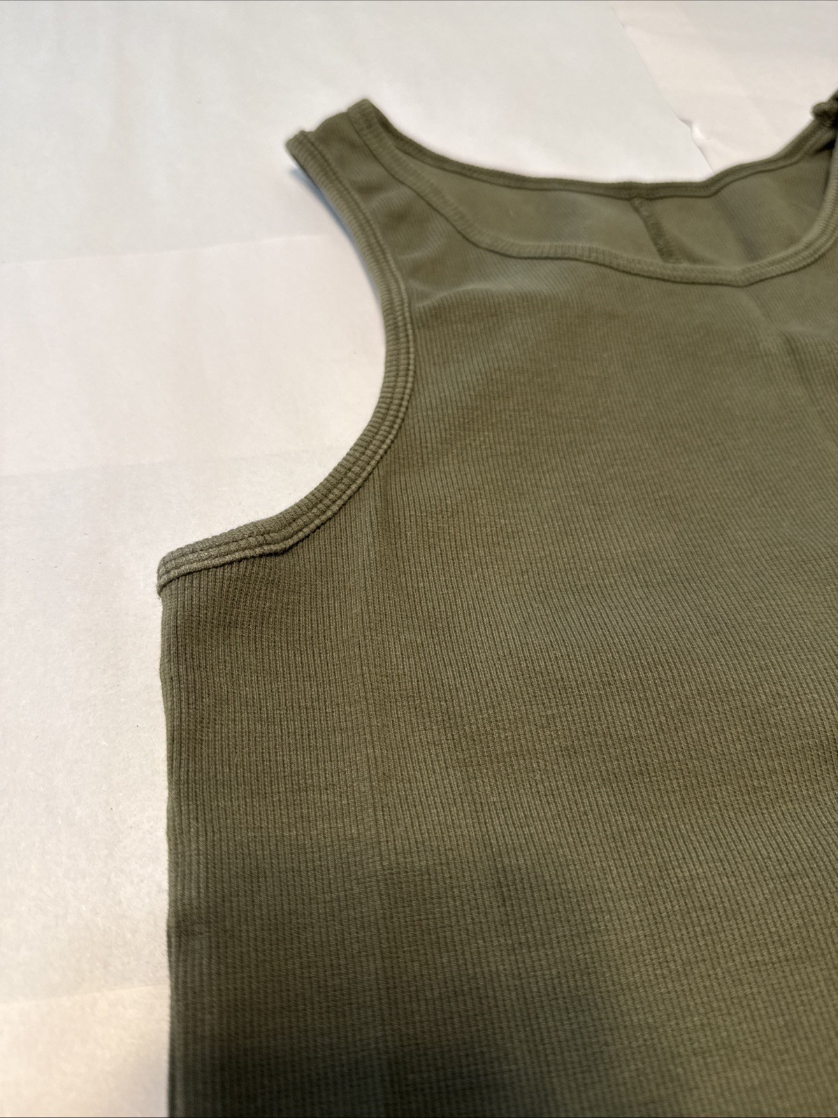 YoungLA Ribbed Tank Top Mens M Dark Green Athletic Performance Gym gallery