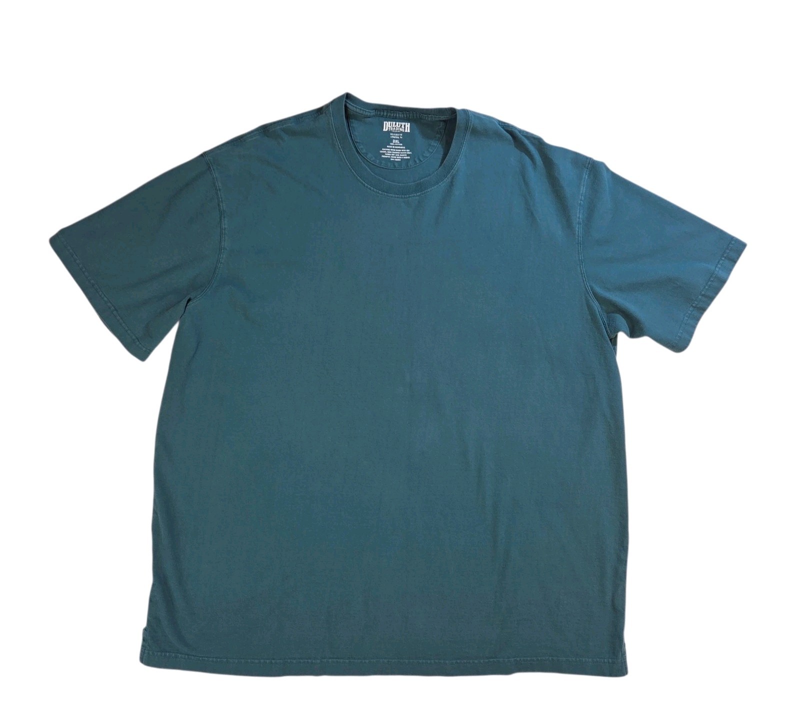 Duluth Trading Co T-Shirt Men’s 2XL Blue Green Relaxed Fit Longtail Casual Tee