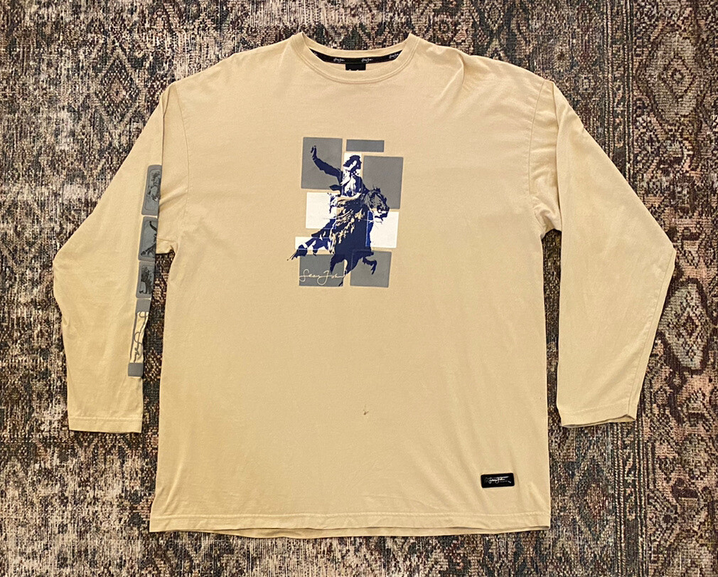 VTG 90s Sean Jean Hip Hop Cowboy T Shirt XXL Made in USA Long Sleeve Puff Print gallery