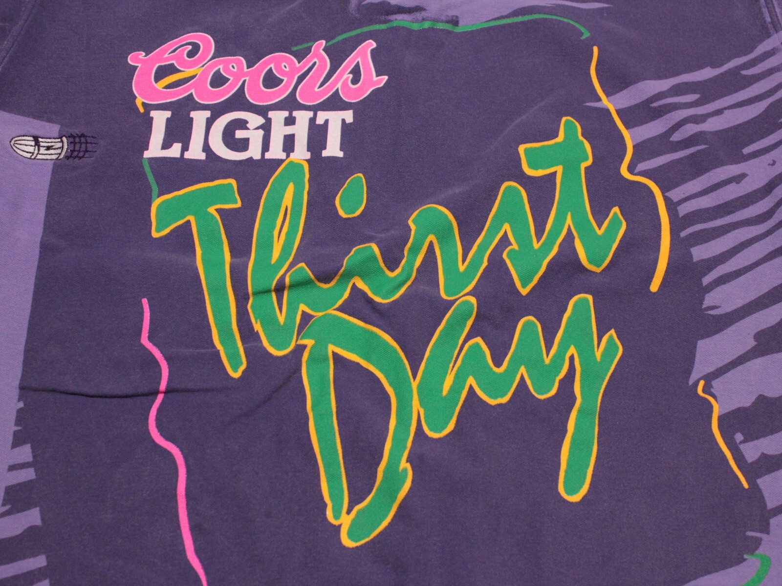 Vintage COORS LIGHT T Shirt size XL Allover Print Mega 1990's Henley Tee Palazzo gallery