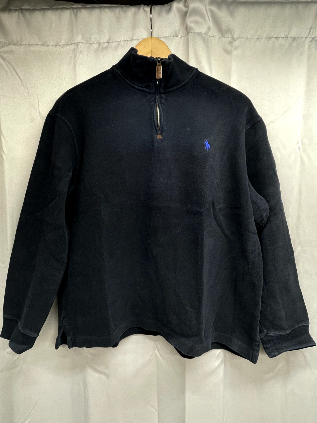 Ralph Lauren Polo Quarter Zip Mens XL Black Sweater Pullover Made In Sri Lanka